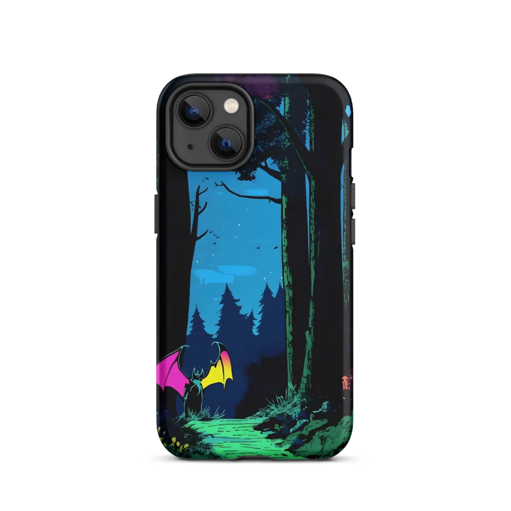 Colorful Bat in Dark Forest | Phone Case