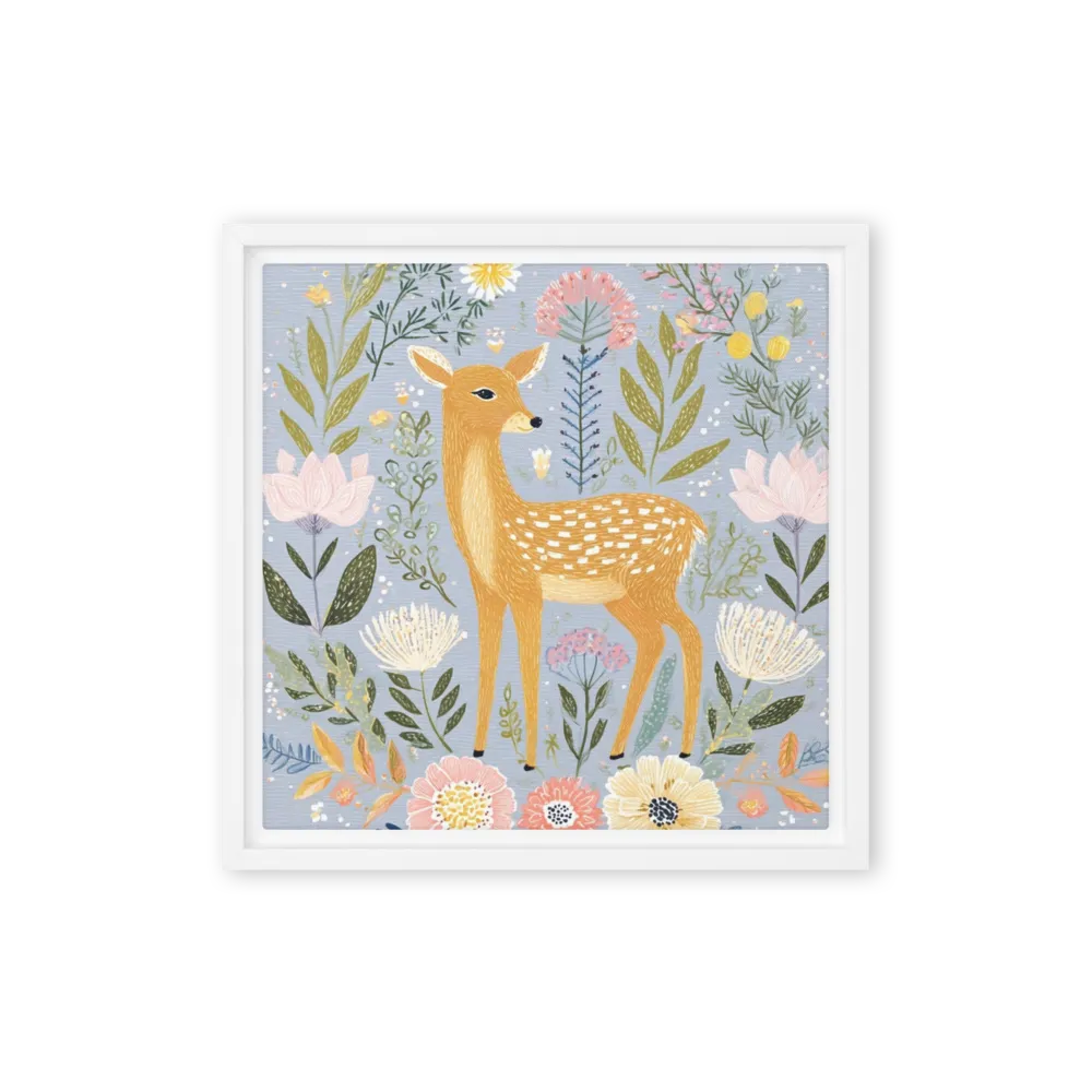 Meadow Fawn 
 Poster with Red oak Frame | 12″x 12″