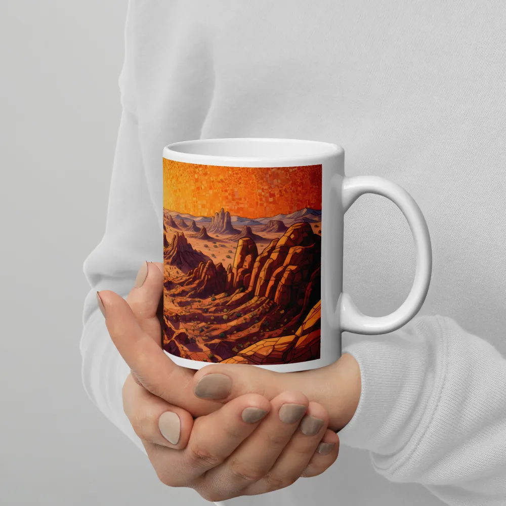 Sunset Over the Badlands 
 Mug with Red inside | 15 oz