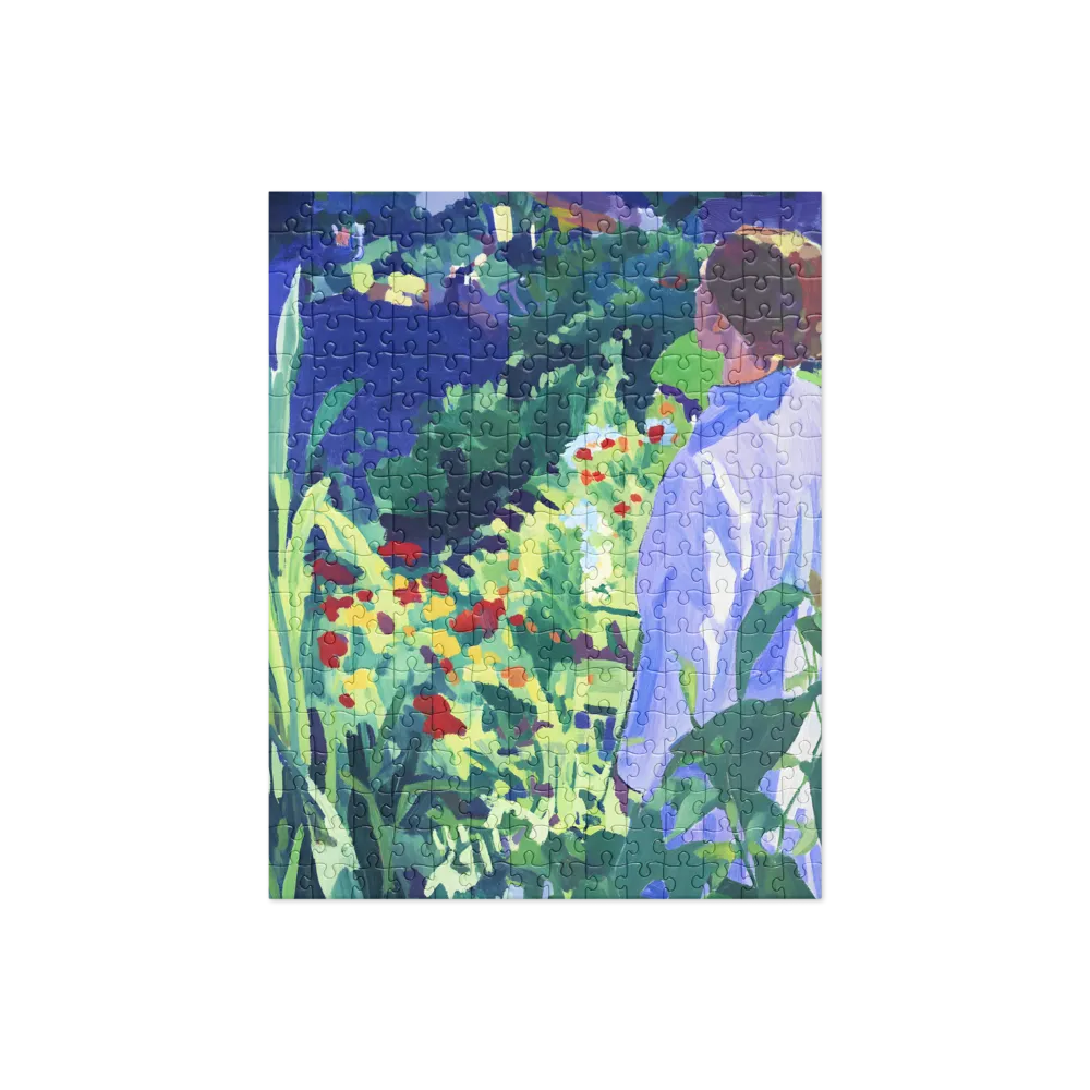 Woman in a Vibrant Garden 
 Jigsaw Puzzle