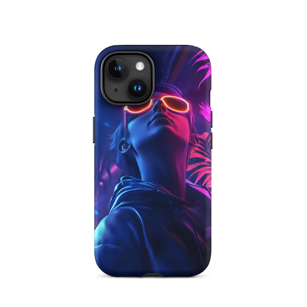 Neon Portrait in Futuristic Setting | Phone Case