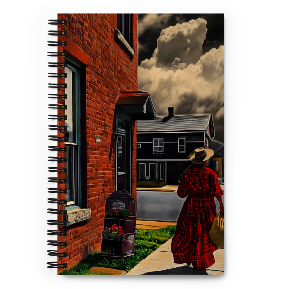 Silent Stroll: A Moment in Red