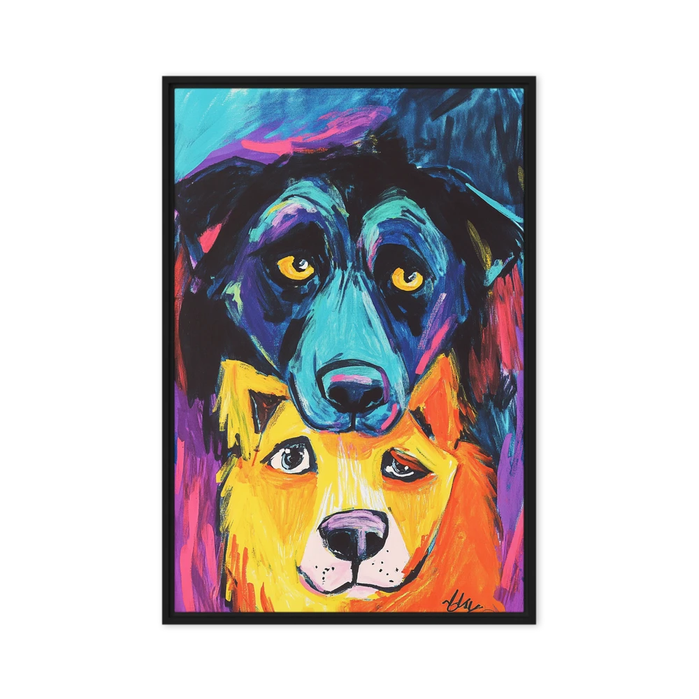 Vibrant Dog Duo | Art Print