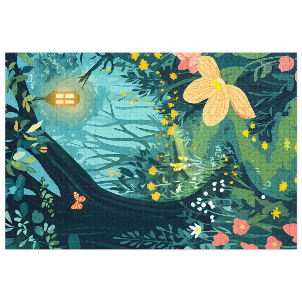 Serene Forest Pathway Illustration | Jigsaw Puzzle (252/520 pieces)