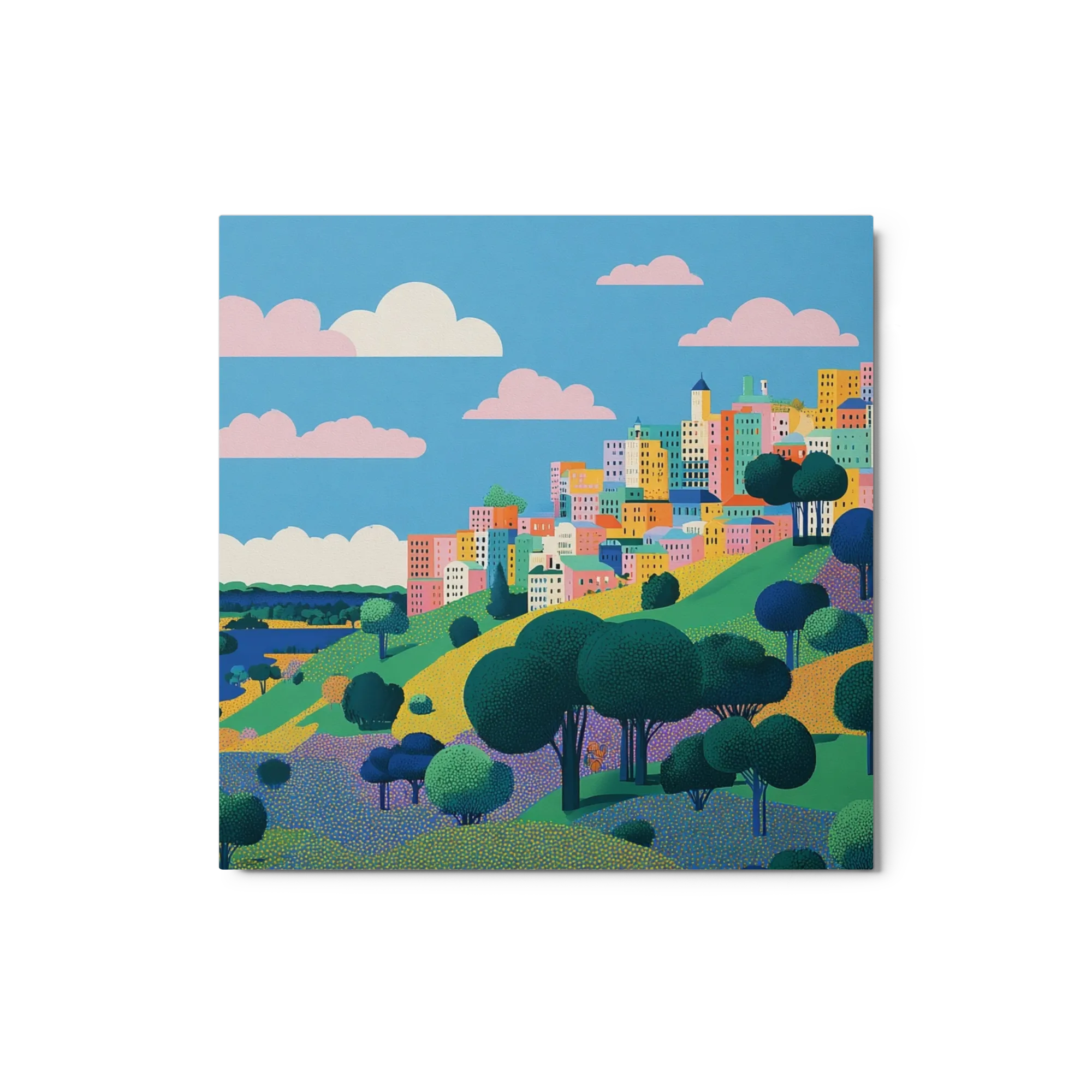 Pastel Hillside Town