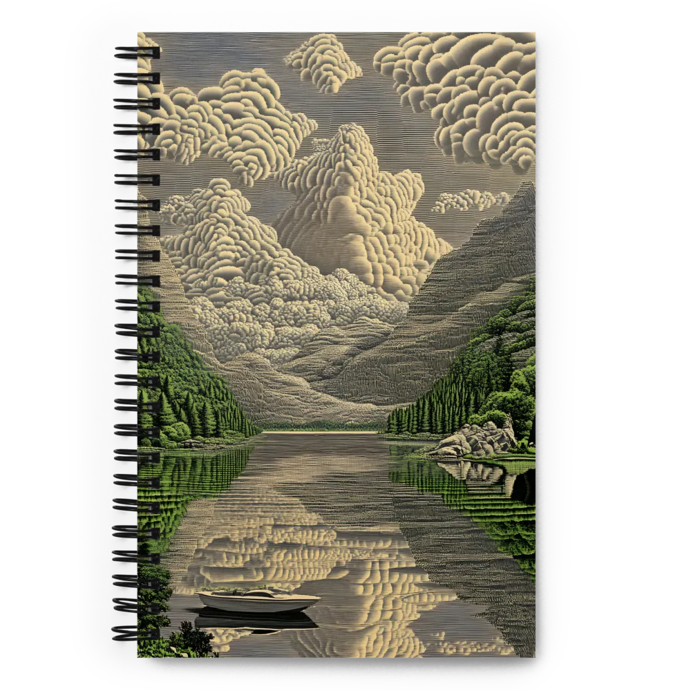Serene Lake Engraving 
 Spiral Notebook | 140 pages