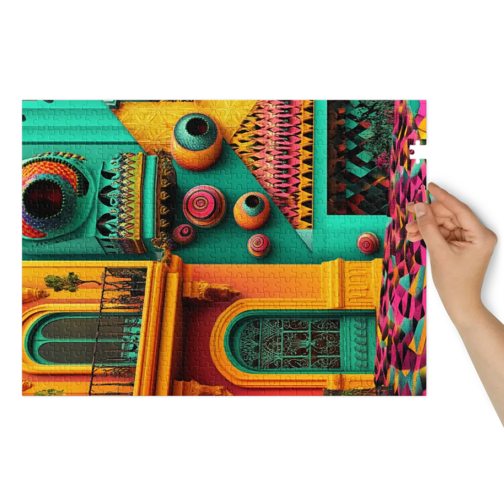 Dreamlike Cityscape Abstract 
 Jigsaw Puzzle in Tin Box