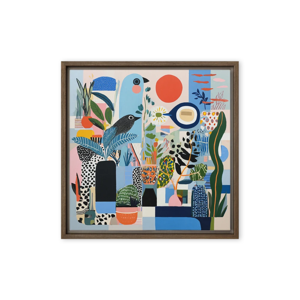 Tropical Birds and Botanical Collage | Art Print