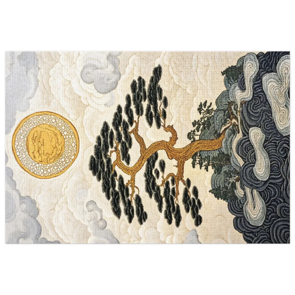 Japanese Tree Landscape with Moon | Jigsaw Puzzle (252/520 pieces)