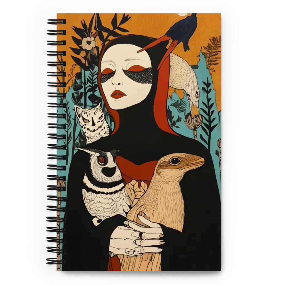 Enigmatic Woman with Wildlife 
 Spiral Notebook | 140 pages