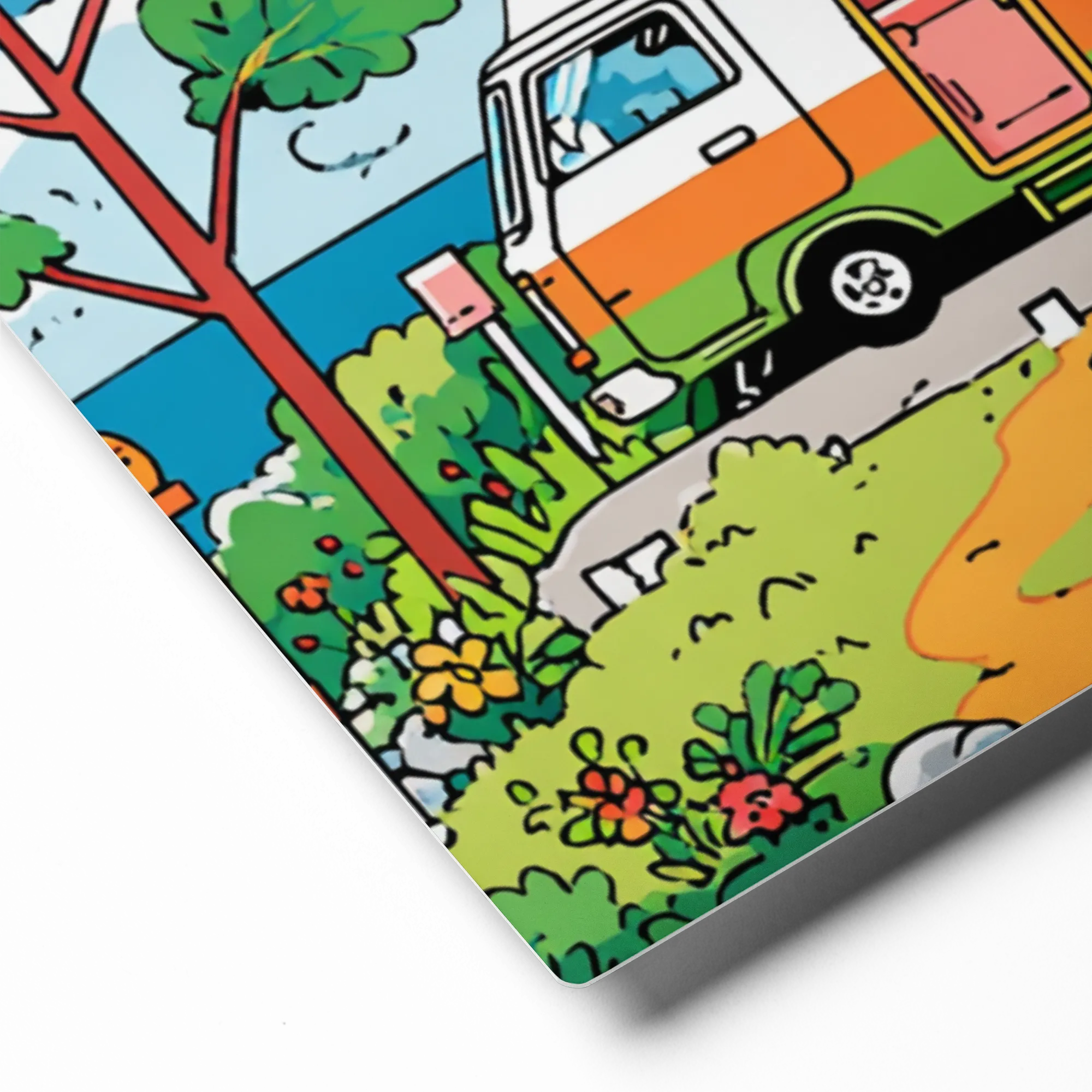 Lakeside Camper Adventure | Art Print