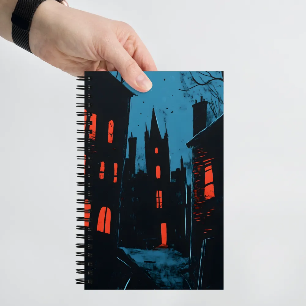 Crimson Glow in Gothic Alley 
 Spiral Notebook | 140 pages