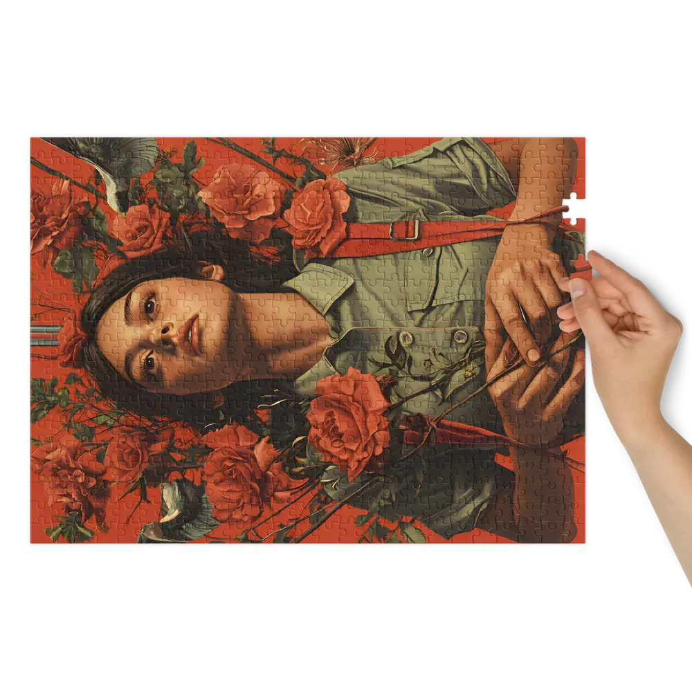Portrait of a Woman with Roses | Jigsaw Puzzle (252/520 pieces)