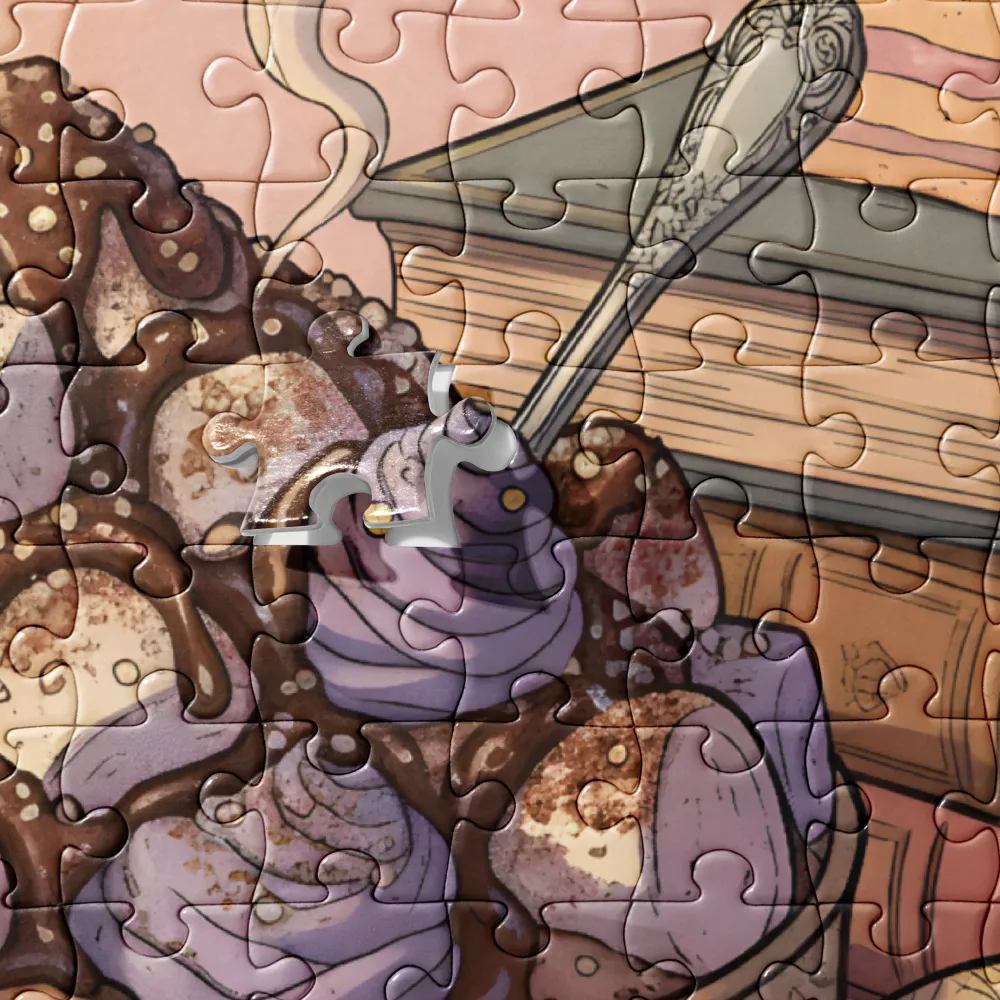 Lavender Cocoa Cup 
 Jigsaw Puzzle in Tin Box
