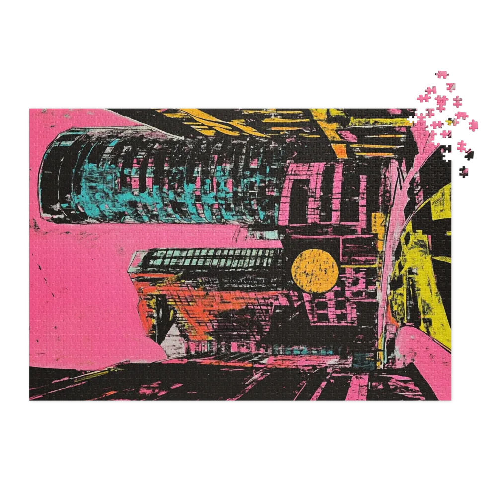 Vibrant Cityscape in Pink