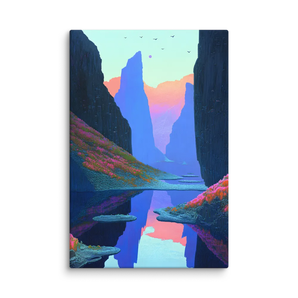 Tranquil Pixel Peaks 
 Canvas | 32″x 48″
