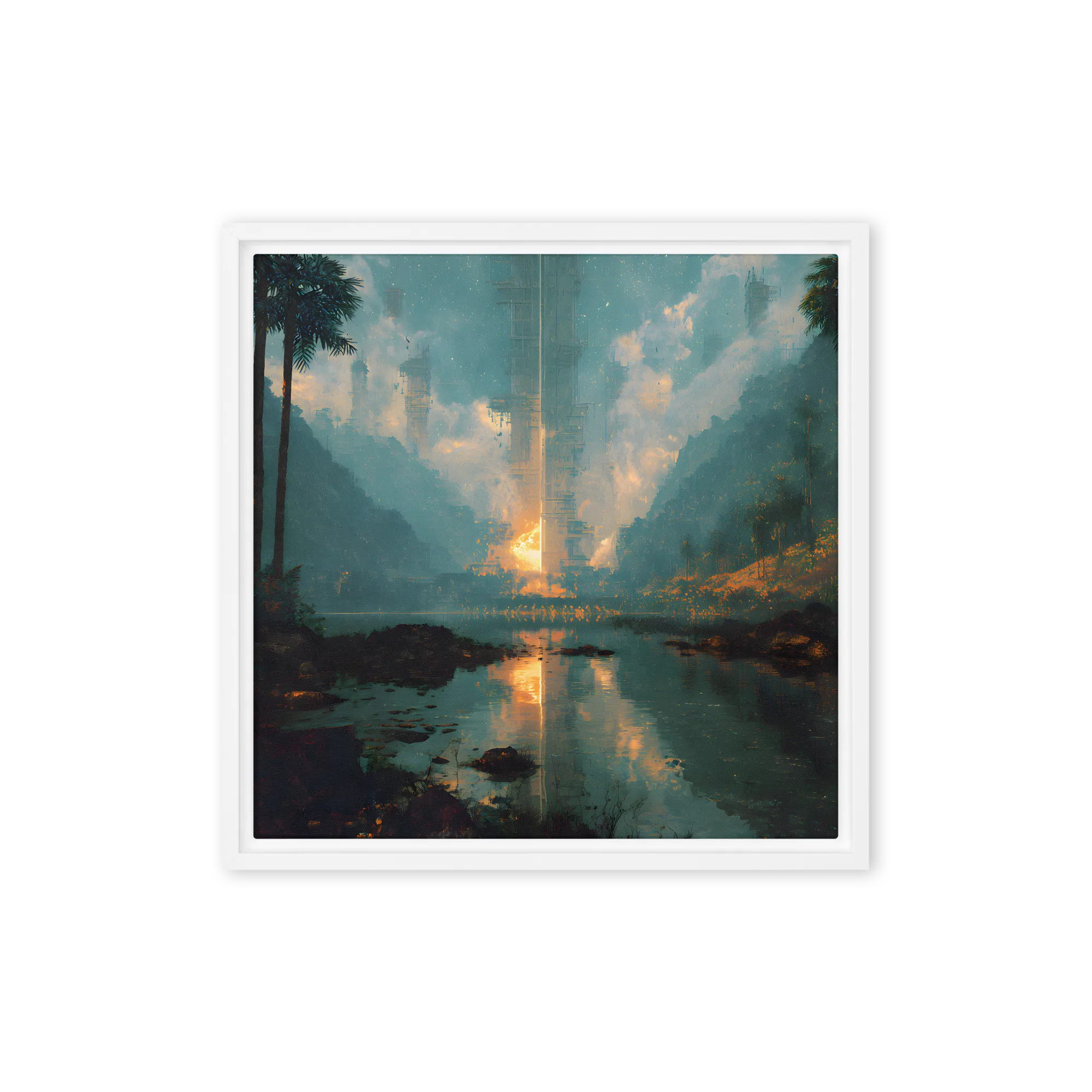 Golden Spire Vista 
 Canvas with Brown Frame
