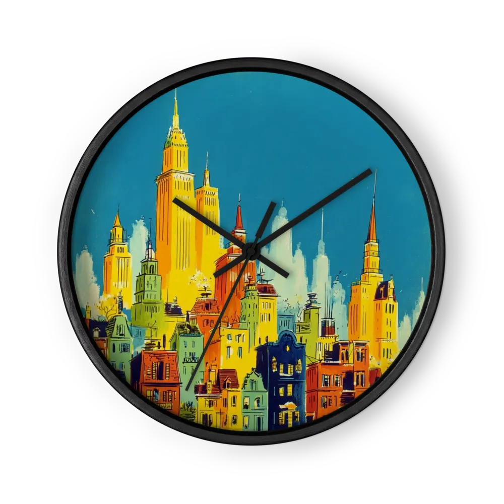 Mid-Century Cityscape | Wall Clock