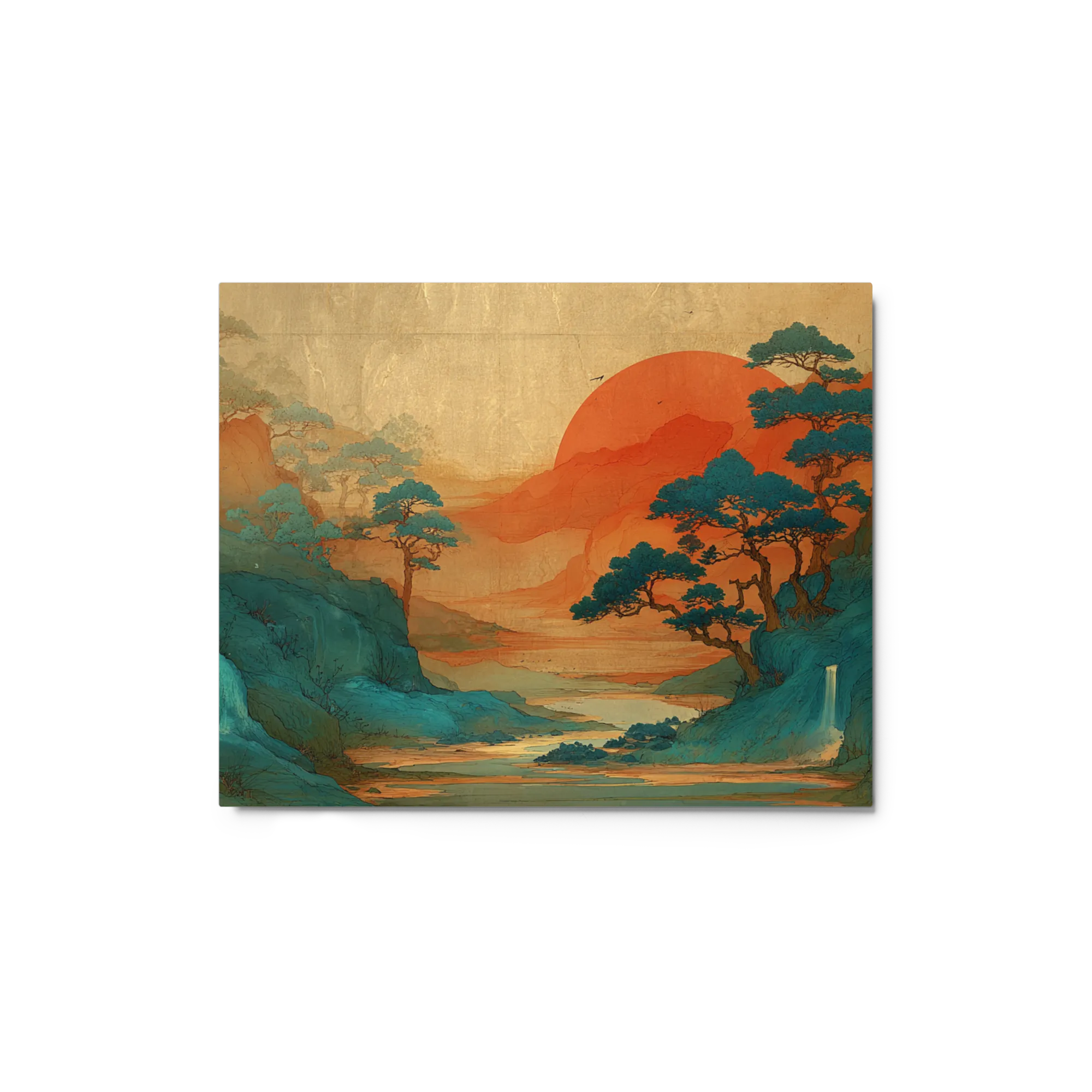 Tramonto Ukiyo-e Dorato