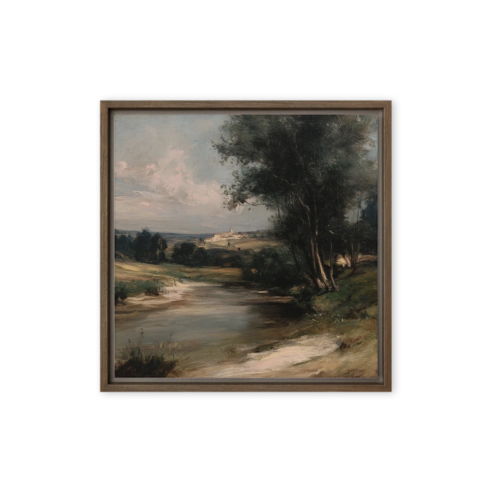 River View Towards the Village | Art Print