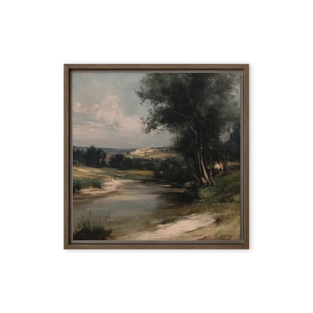 River View Towards the Village | Art Print