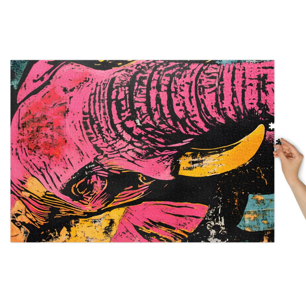 Neon Elephant Portrait | Jigsaw Puzzles