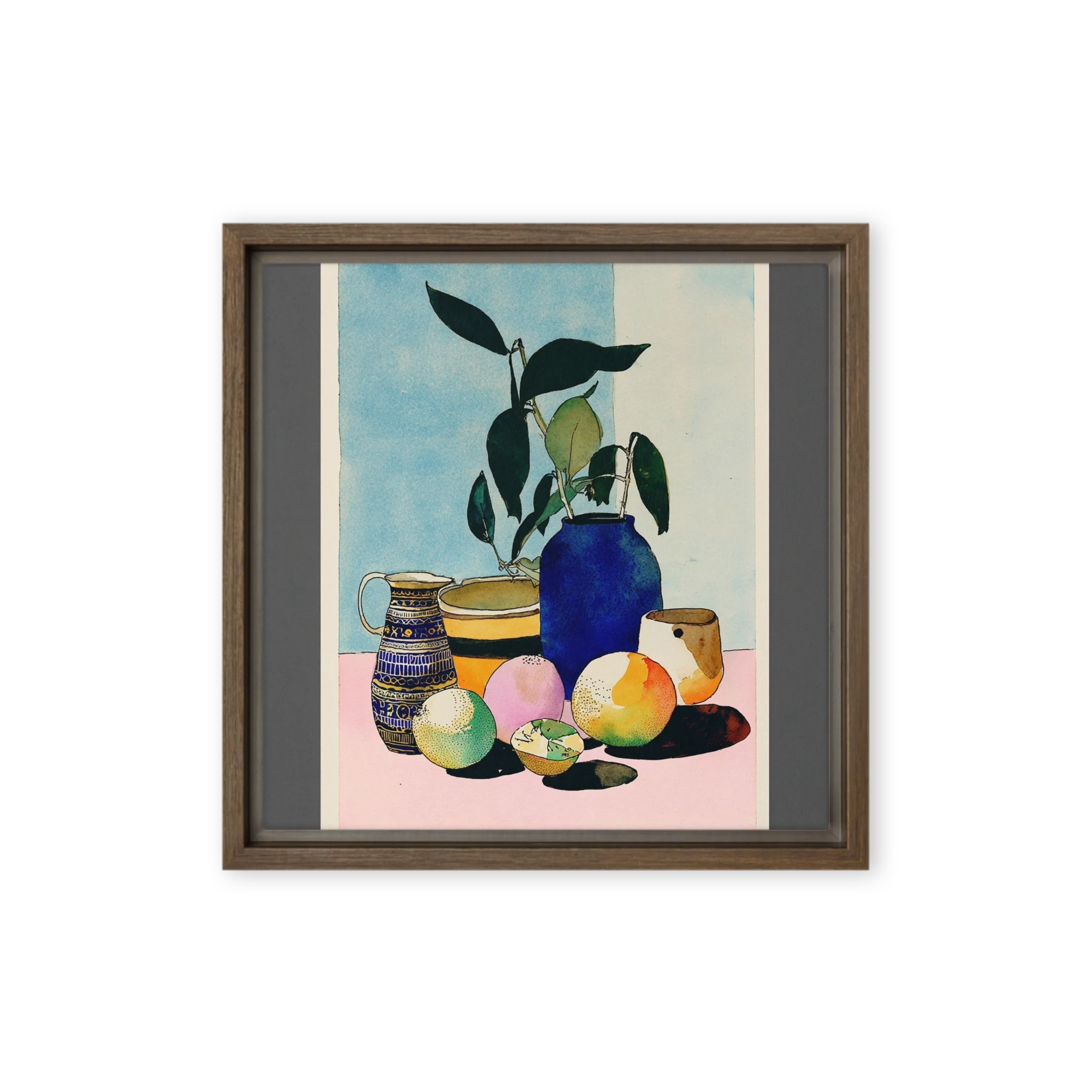 Botanical Still Life with Blue Vase