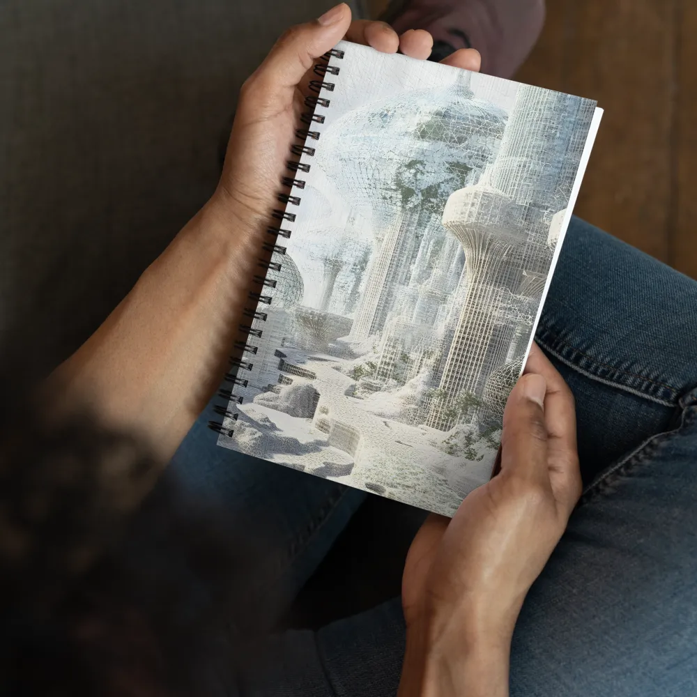 Ethereal Wireframe Cityscape 
 Spiral Notebook | 140 pages