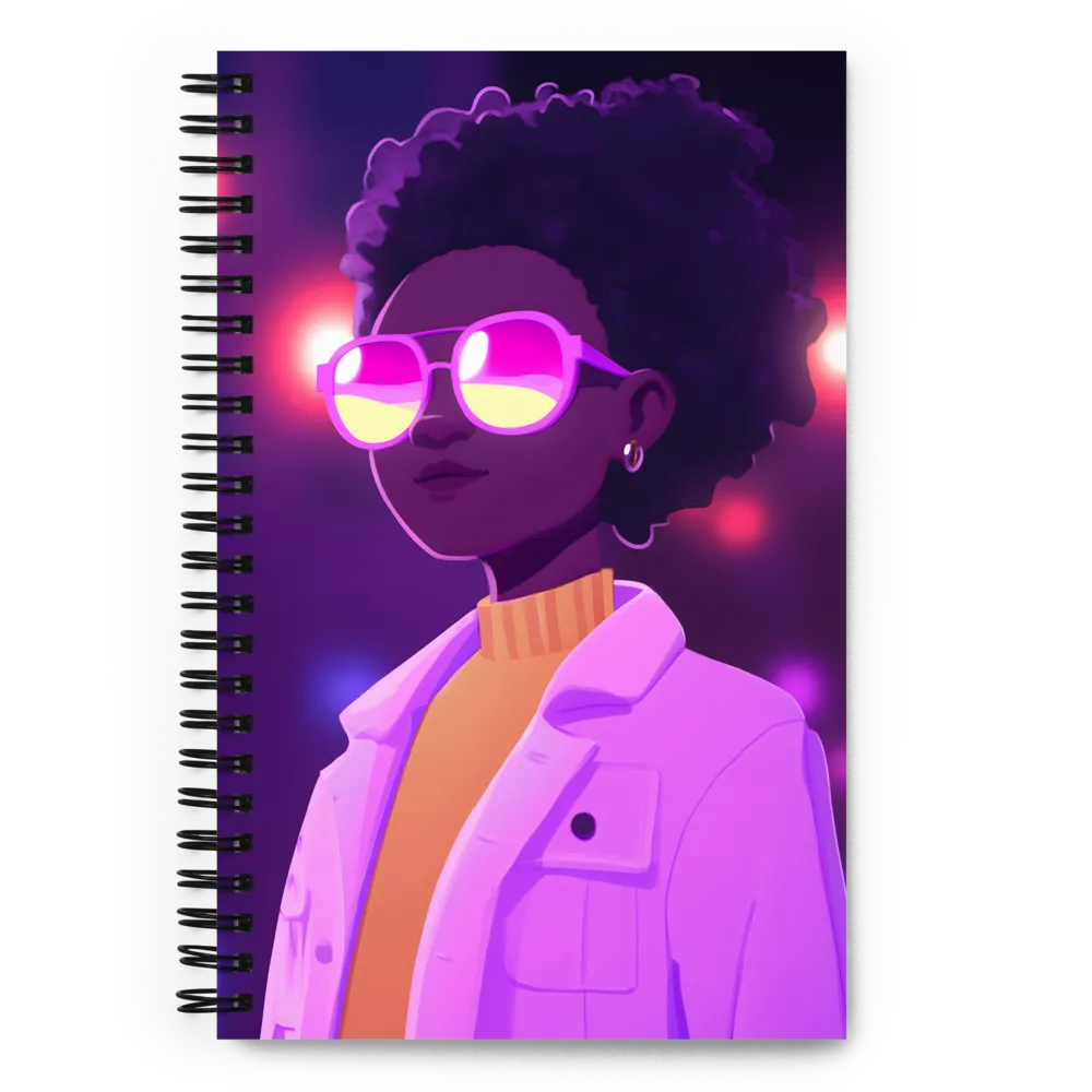 Neon Nights Portrait 
 Spiral Notebook | 140 pages