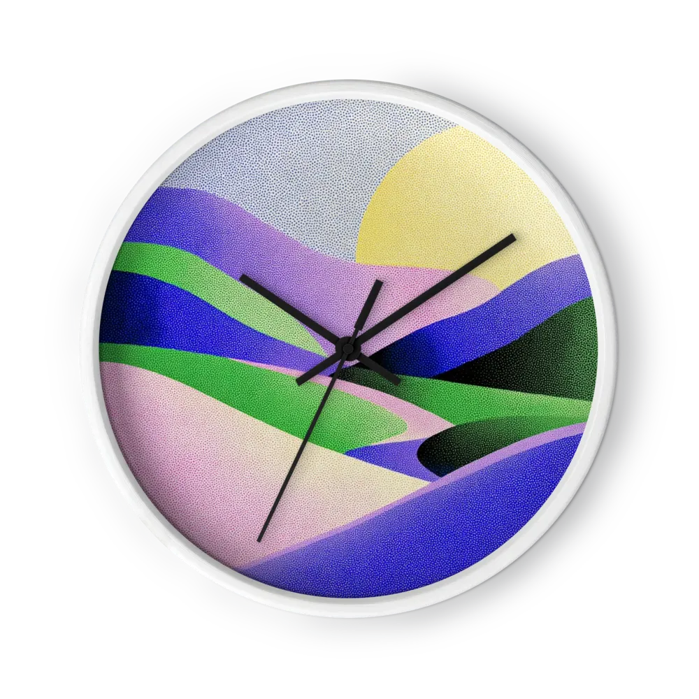 Sun Over Pointillist Hills | Wall Clock