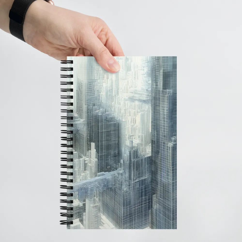 Futuristic Wireframe City 
 Spiral Notebook | 140 pages