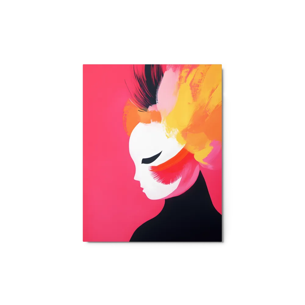 Vibrant Brushstroke Portrait 
 Metal Print | 11″x 14″