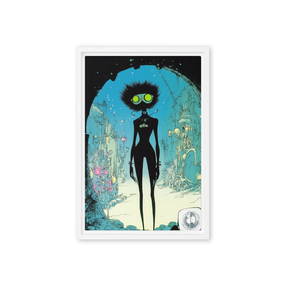 Goggled Wanderer in a Cyberpunk City | Art Print