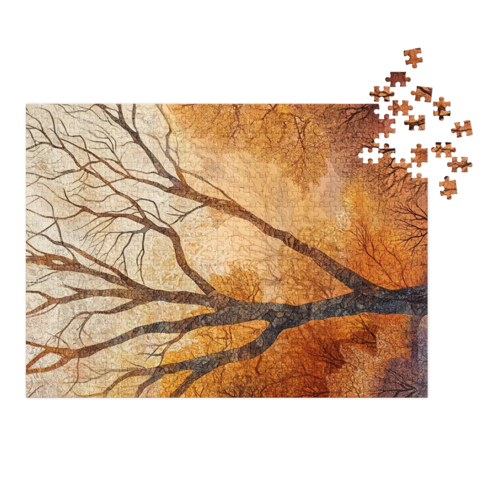 Stylized Tree Landscape in Orange