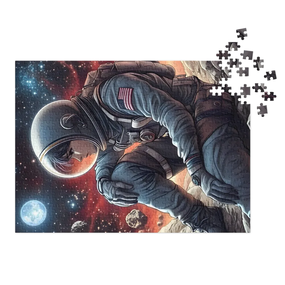 Astronaut Sitting in Space