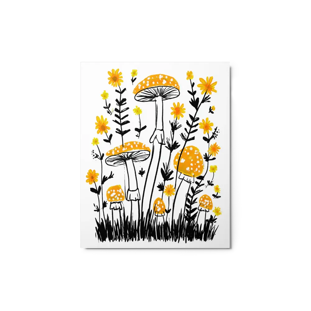 Golden Fungi Meadow | Art Print