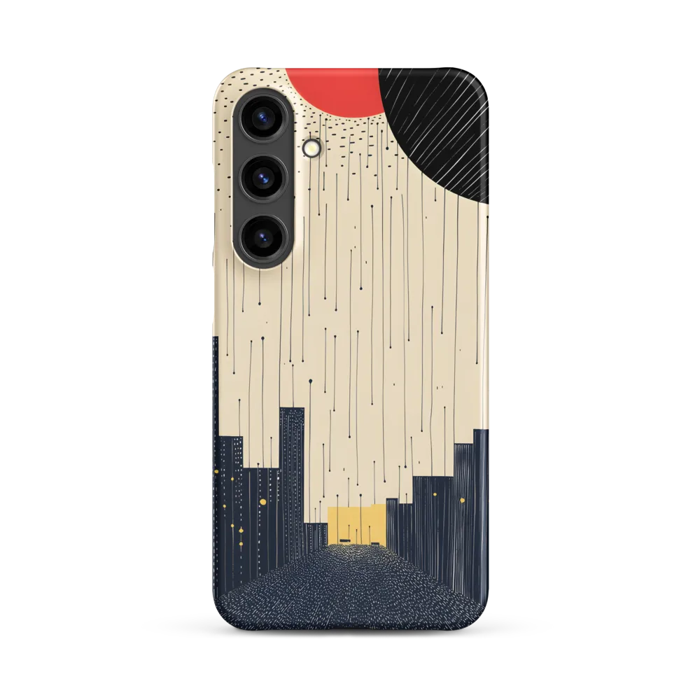 Minimalist Cityscape with Rain | Phone Case
