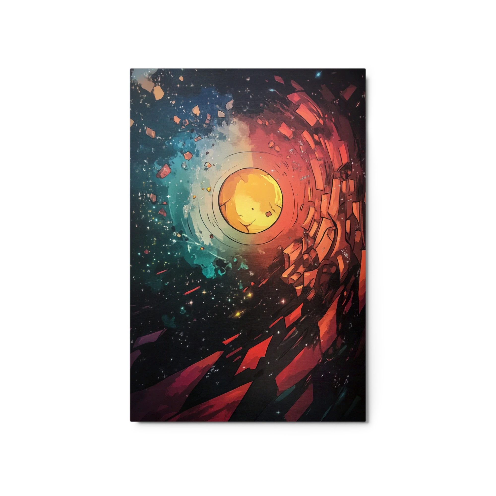 Abstract Digital Art of Vibrant Planet in Space