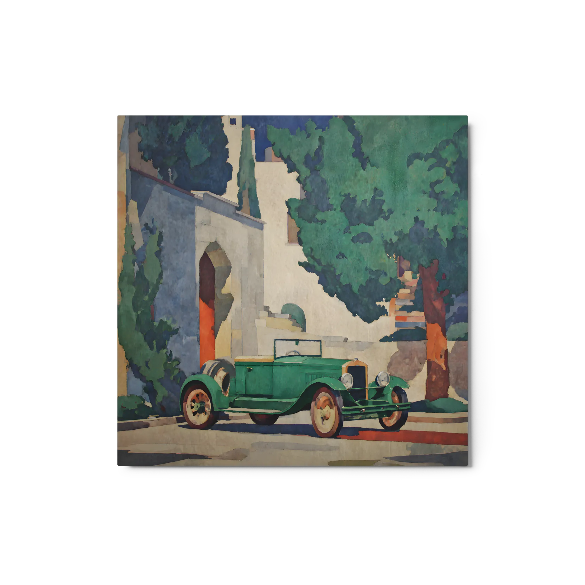 Art Deco Mediterranean Drive 
 Metal Print | 12″x 12″