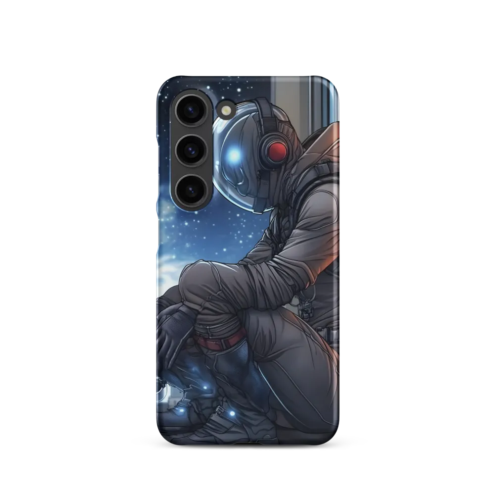 Astronaut on City Edge at Night | Phone Case