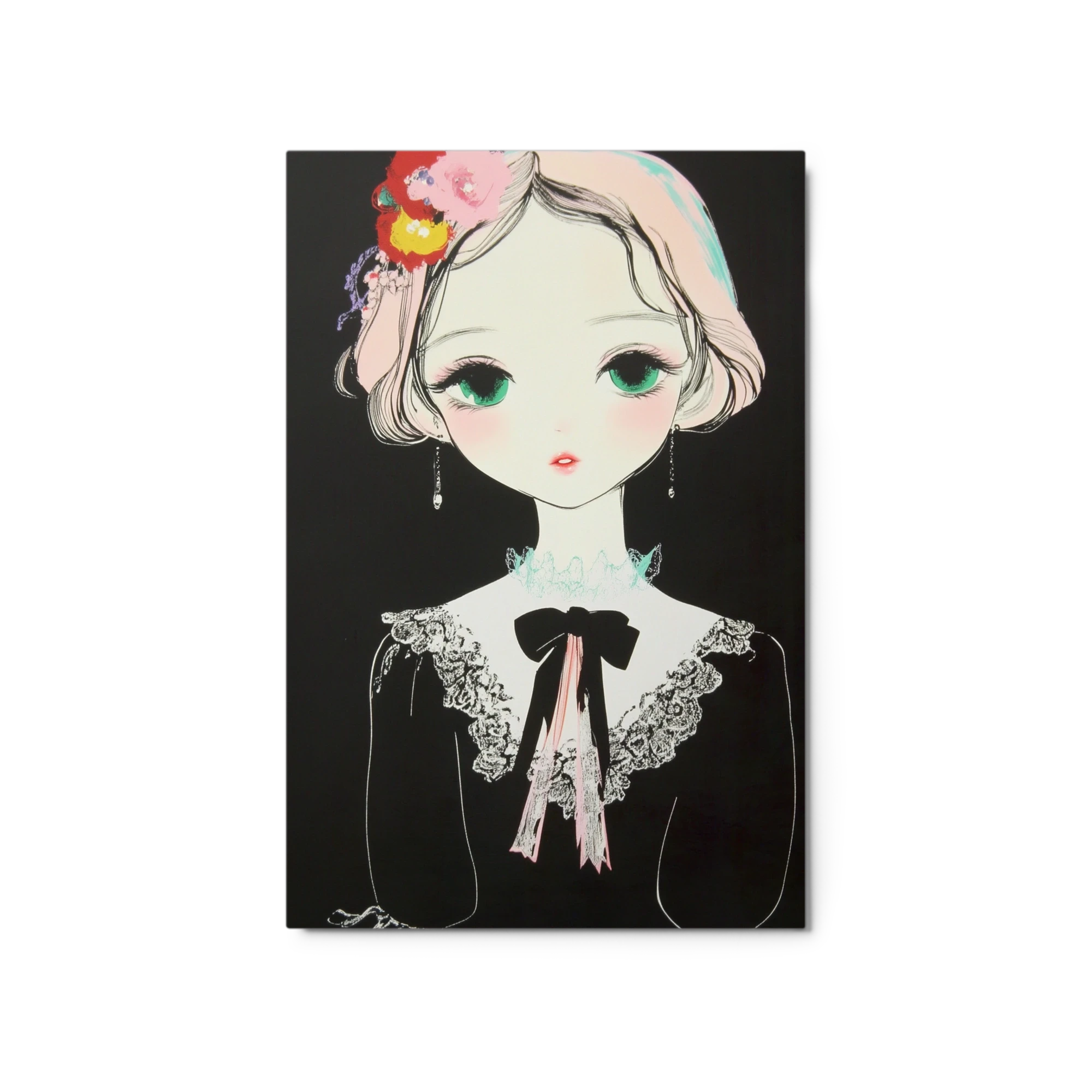 Portrait of a Female Figure with Floral Headpiece
