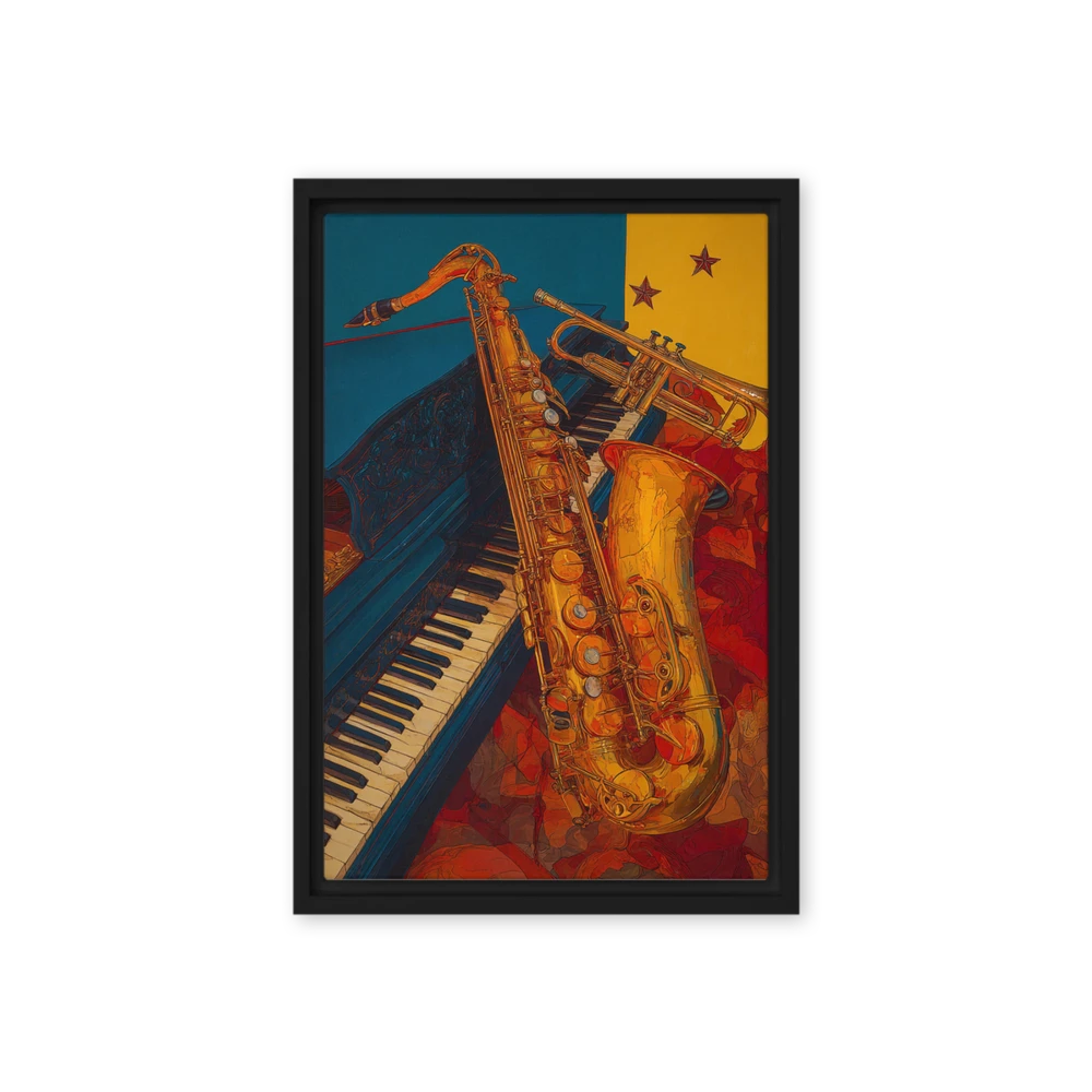 Jazz Ensemble in Gold and Blue | Art Print