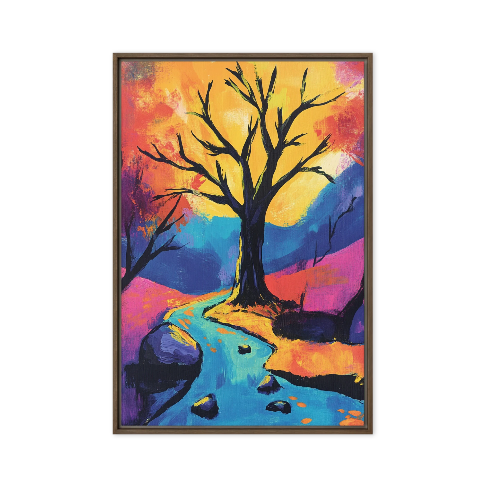 Vibrant Tree and River Landscape