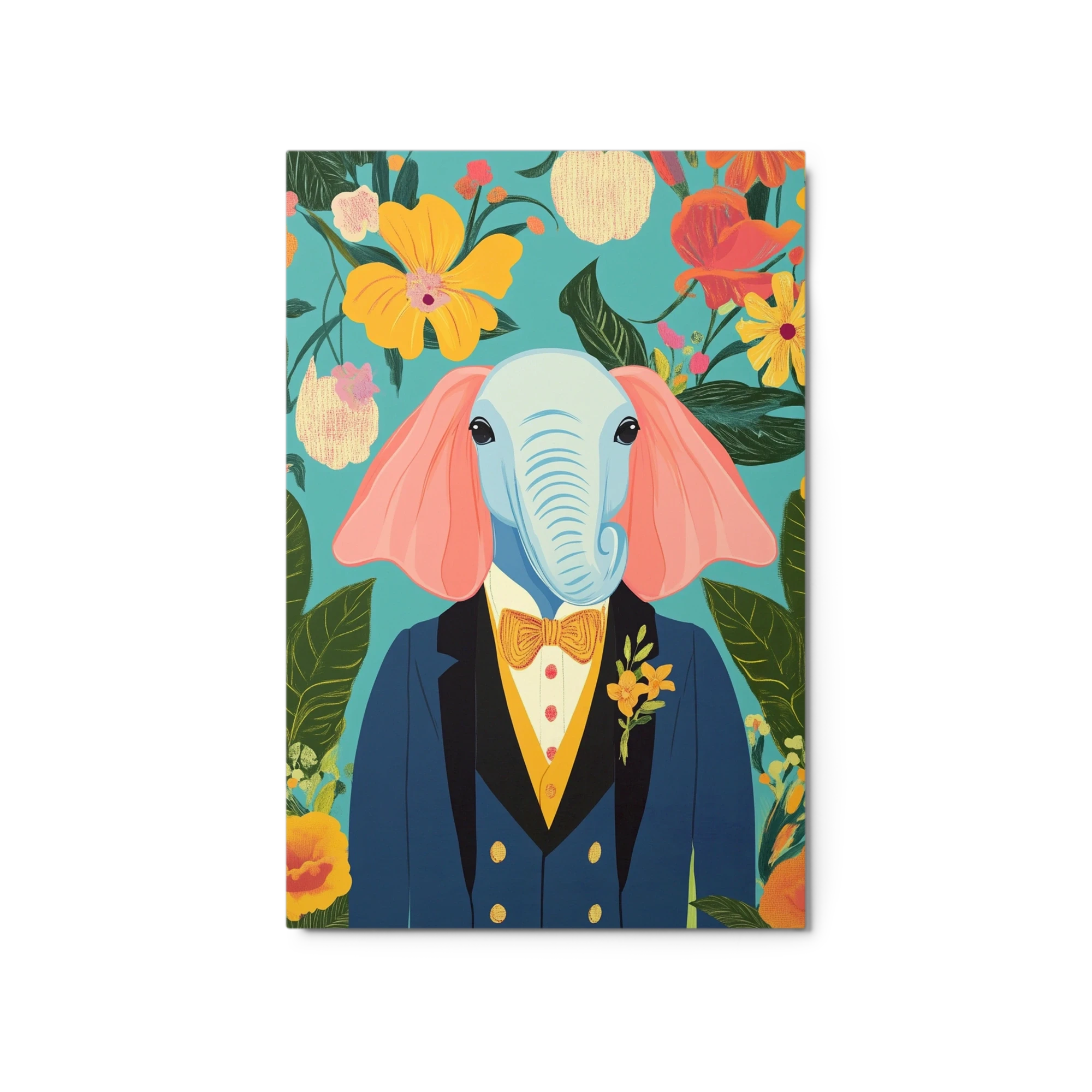 Whimsical Elephant in Tuxedo