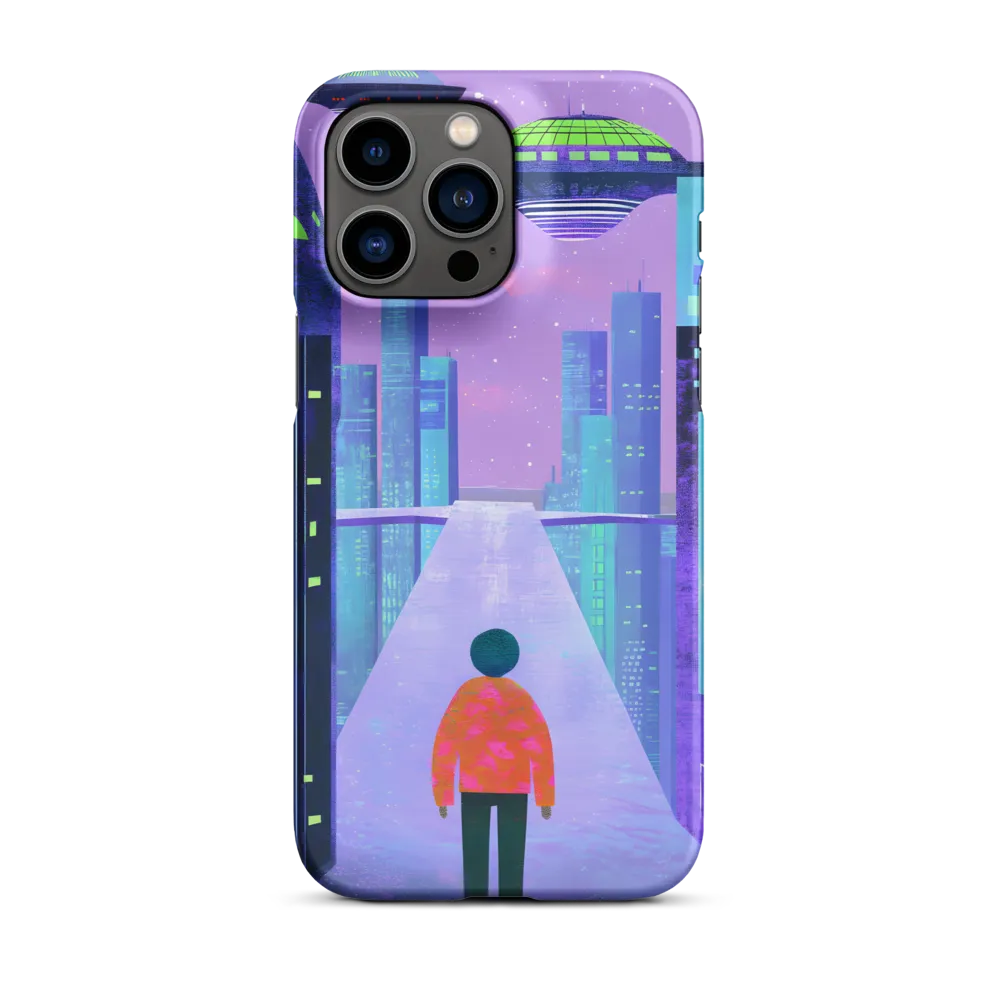 Futuristic Cityscape with Spaceships | Phone Case