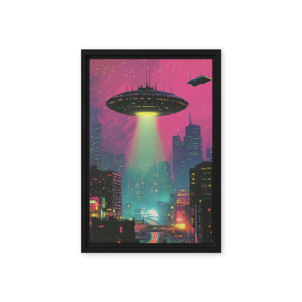 Neon Sci-Fi Encounter | Art Print