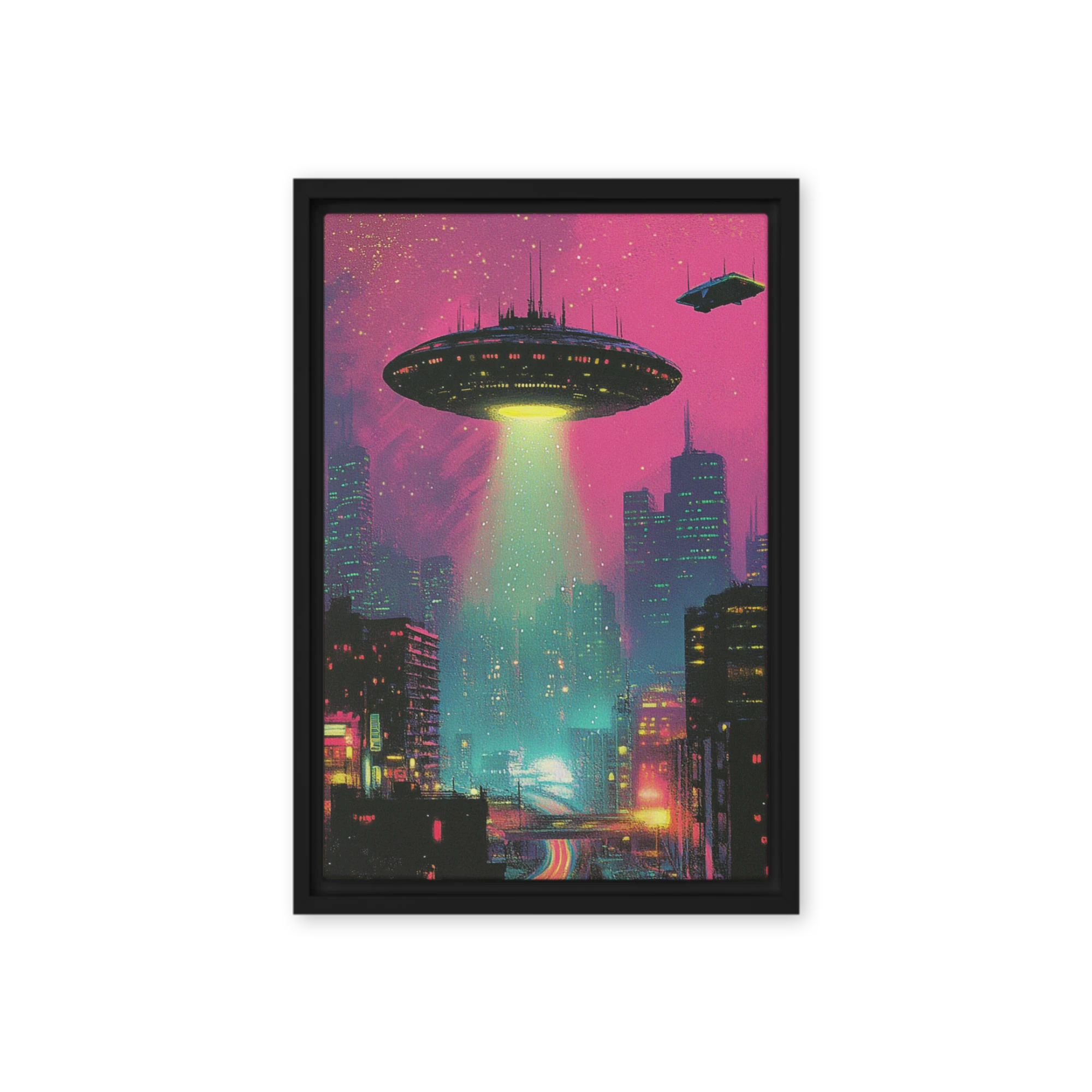 Neon Sci-Fi Encounter | Art Print