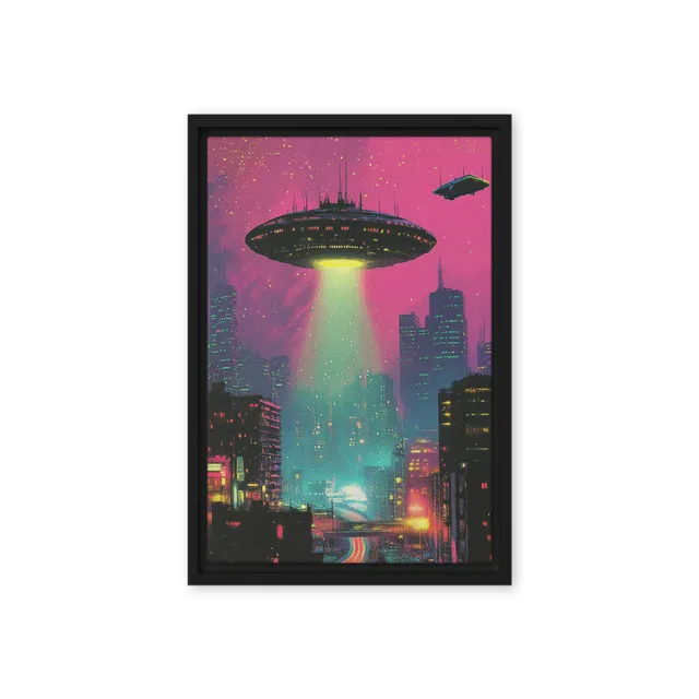Neon Sci-Fi Encounter | Art Print