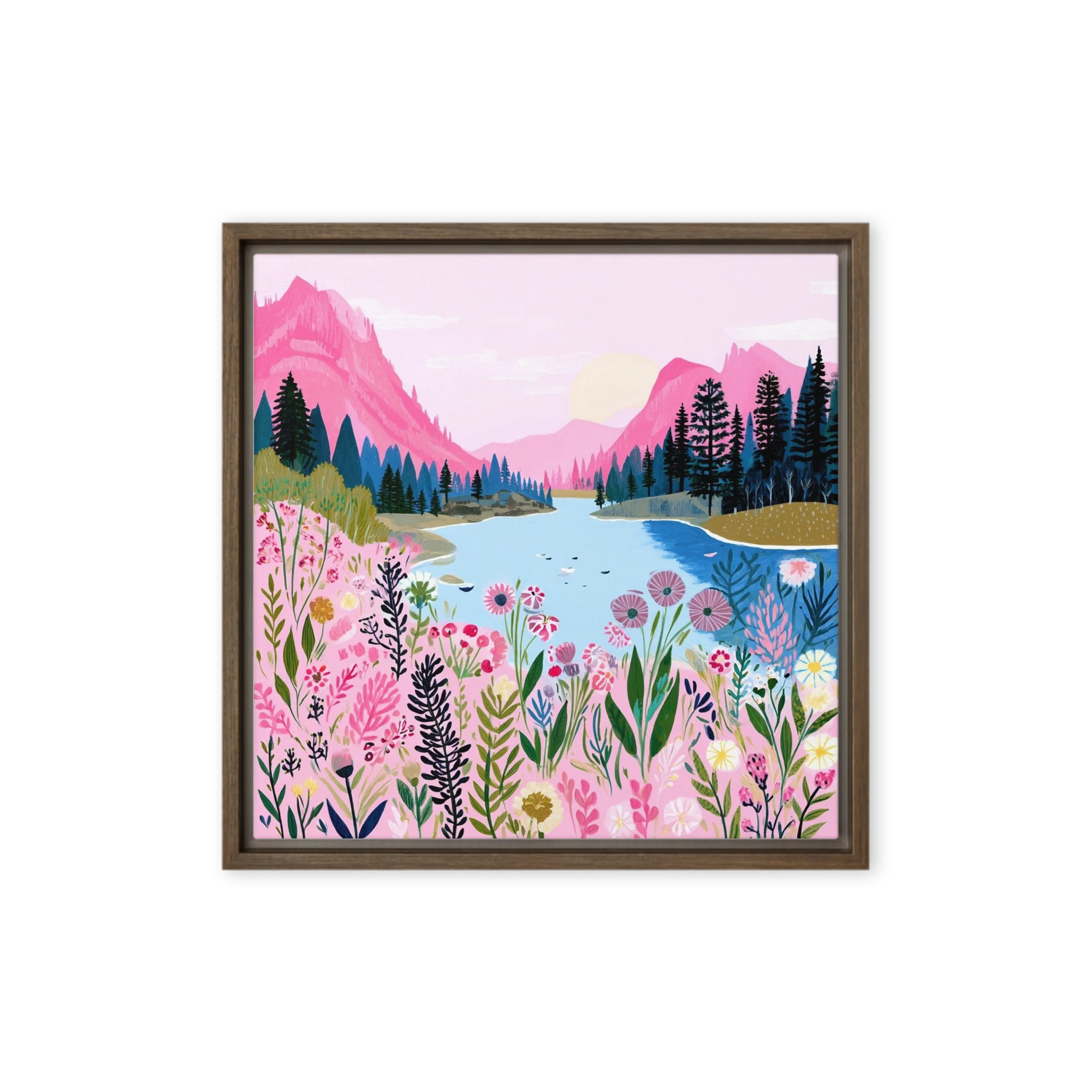 Pink Mountain Lake | Art Print