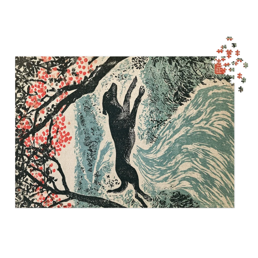 Leaping Black Dog